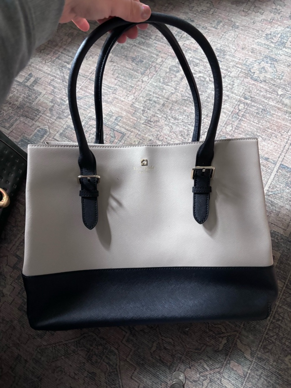 kate spade Black and Cream Structured Tote